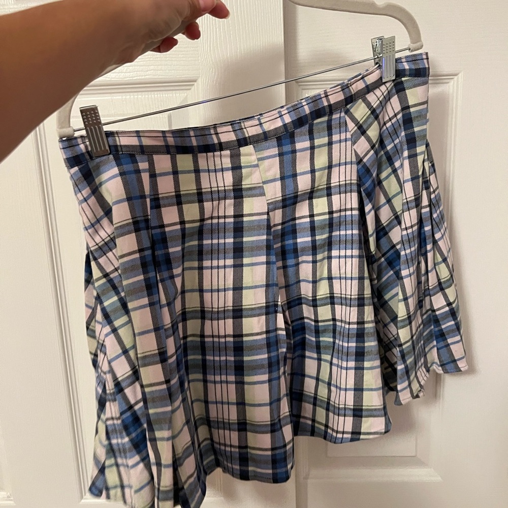 SO Checkered Mini Skirt in Blue and Pink - Picture 2 of 3